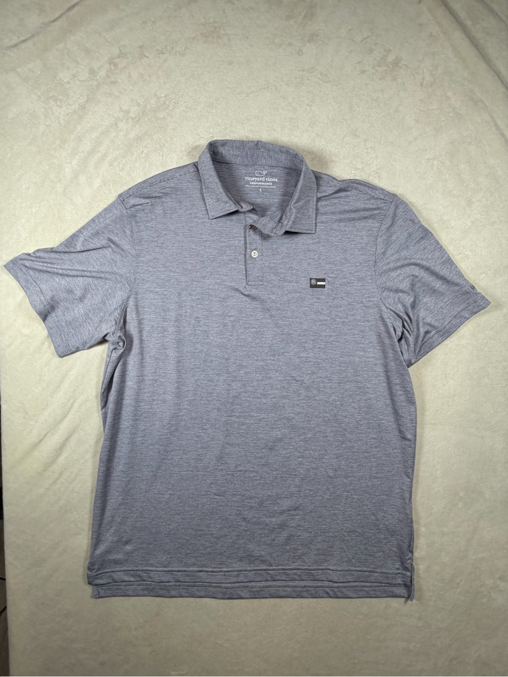 Vineyard Vines Large Performance Savannah Georgia Mens Heathered Light Gray Polo